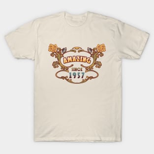 AMAZING SINCE 1957 vintage floral art nouveau birthday gift T-Shirt